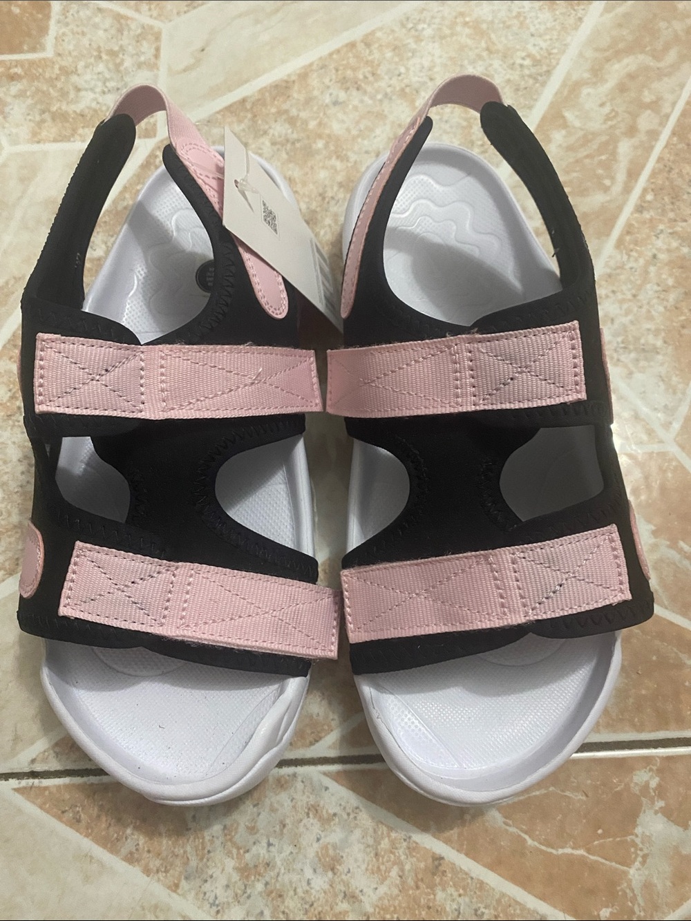 Nike Kids Black & Pink Sport Sandals